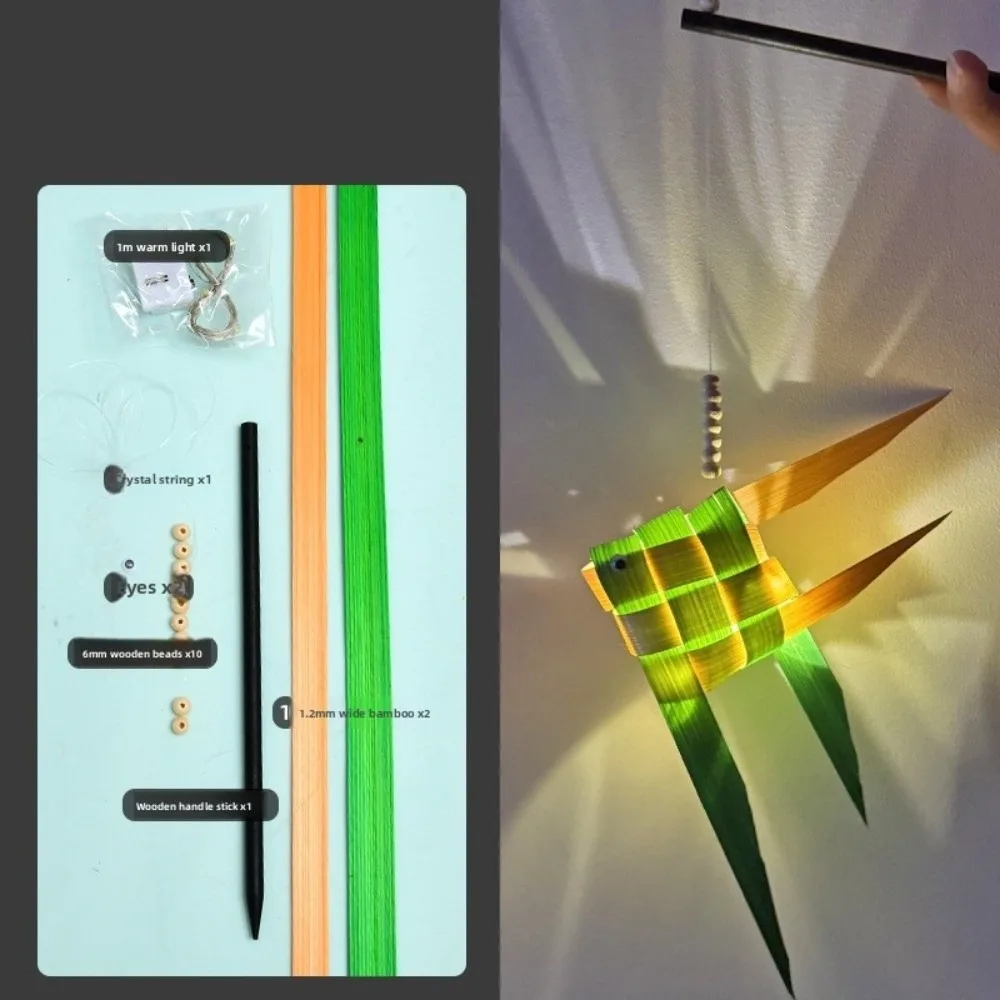 

Hand-Woven Handmade Goldfish Lantern Glow Chinese Style Portable Koi Lantern Lucky DIY Mid-autumn Festival LED Light