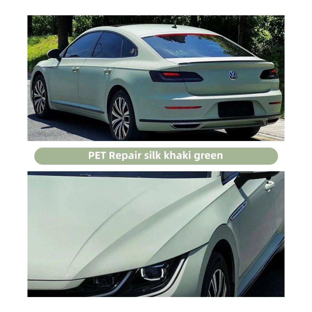 Matte Satin Khaki Green Full Car Wrap Vinyl PVC PET Auto Body Sticker Color Changing Film Roll Paint Protection 1.52X18M - view 5