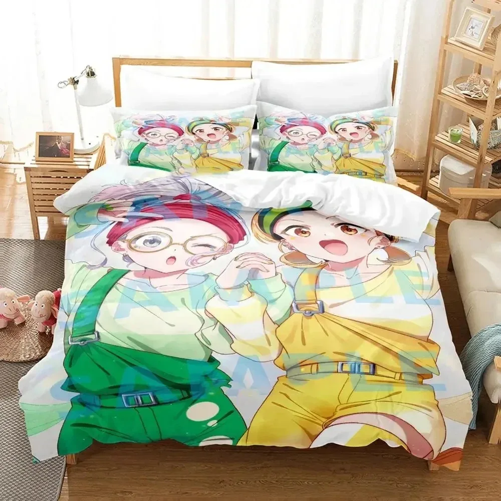 Set selimut penutup tempat tidur untuk anak laki-laki dewasa Anime motif 3D Set selimut penutup tempat tidur sarung bantal Comforter king Queen Ukuran A