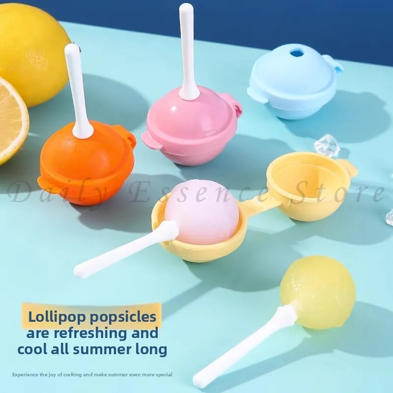 4 pcs Food Grade Lollipop Ice Cream Mold Household Ice Cube Tray Baby Food Freezing Grid
