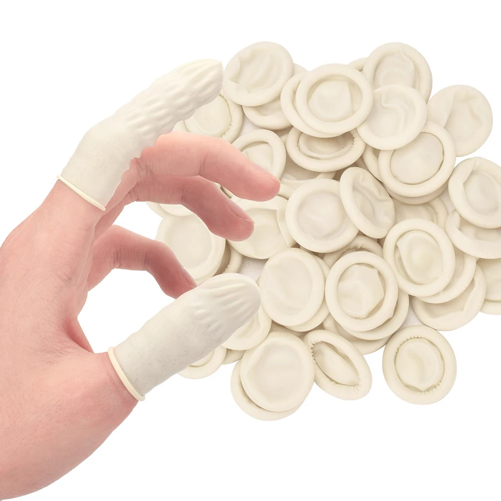 

Latex Finger Covers Cots Anti Static Fingertip Protectors High Elasticity Emulsion Caps For Delicate Parts Jewelry Coins Office