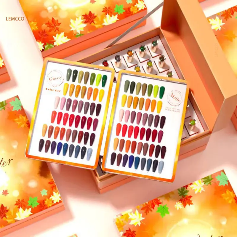 Jting คอลเลกชั่นสีเจลทาเล็บ48สีพร้อมสมุดสีฟรีเจลยูวี15มล. สำหรับฤดูใบไม้ร่วงฤดูหนาว