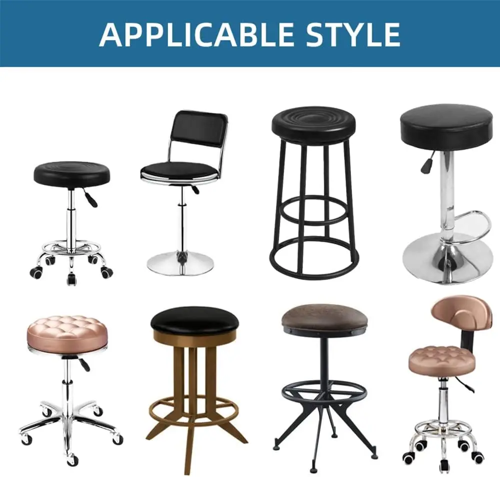 Covers Round 2 Pack Bar Stool Covers Watedrproof PU Stool Slipcover with Elastic Stool Cushion Round