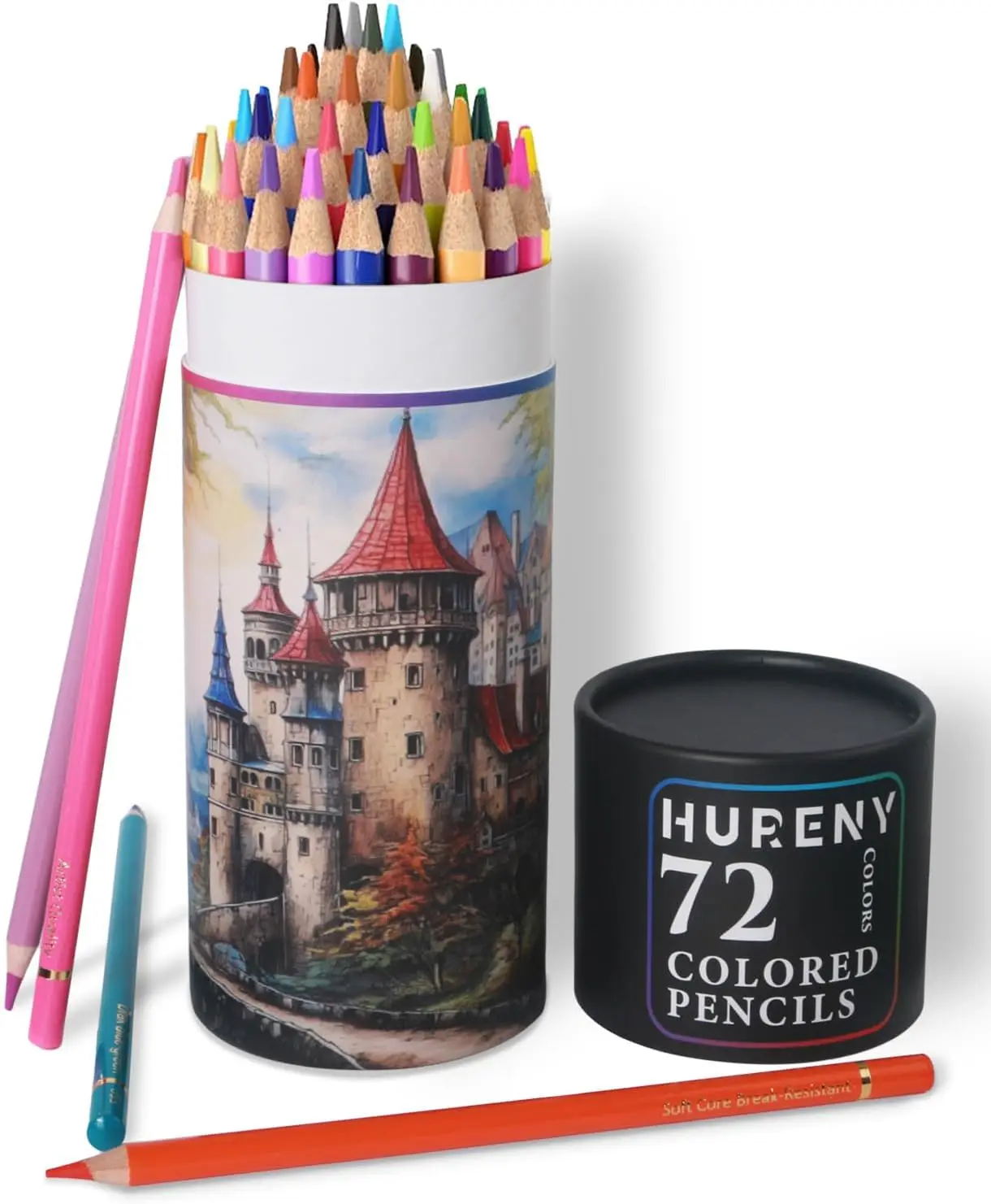 

72 Oil-Based Colored Pencils for Adult Coloring Books, Soft 3.8mm Leads, Professional Art Supplies for Adults and Kids