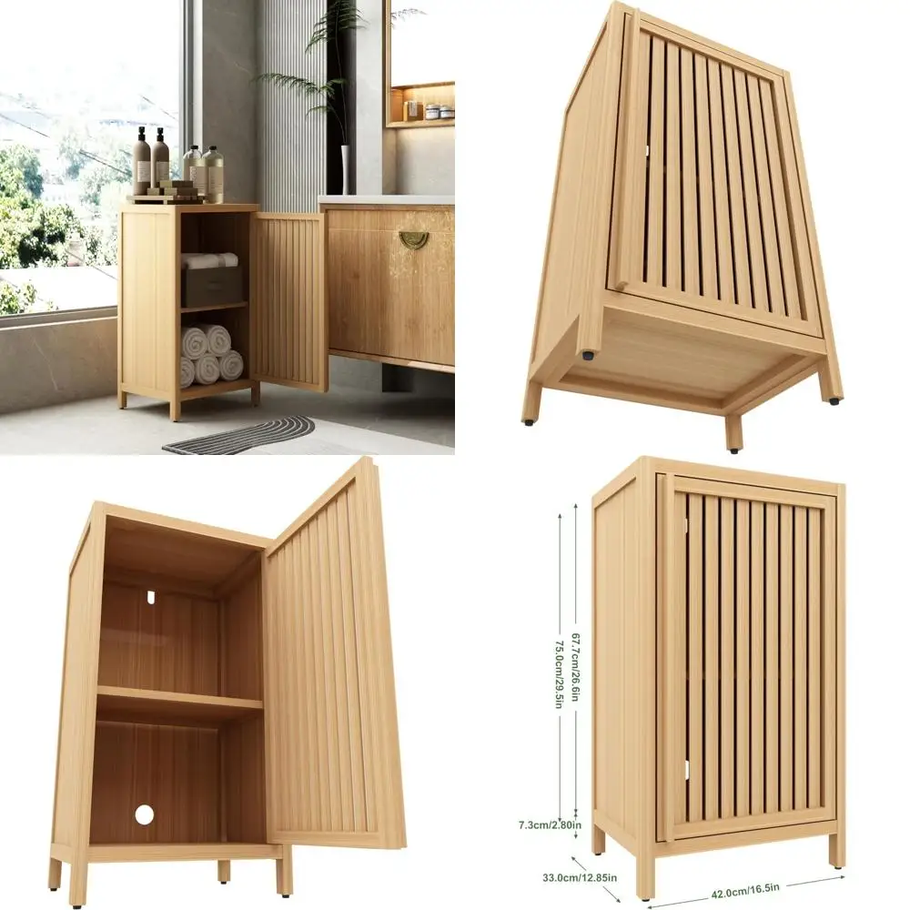 

vertical storage cabinet with doors and shelves - space-efficient design for home organization