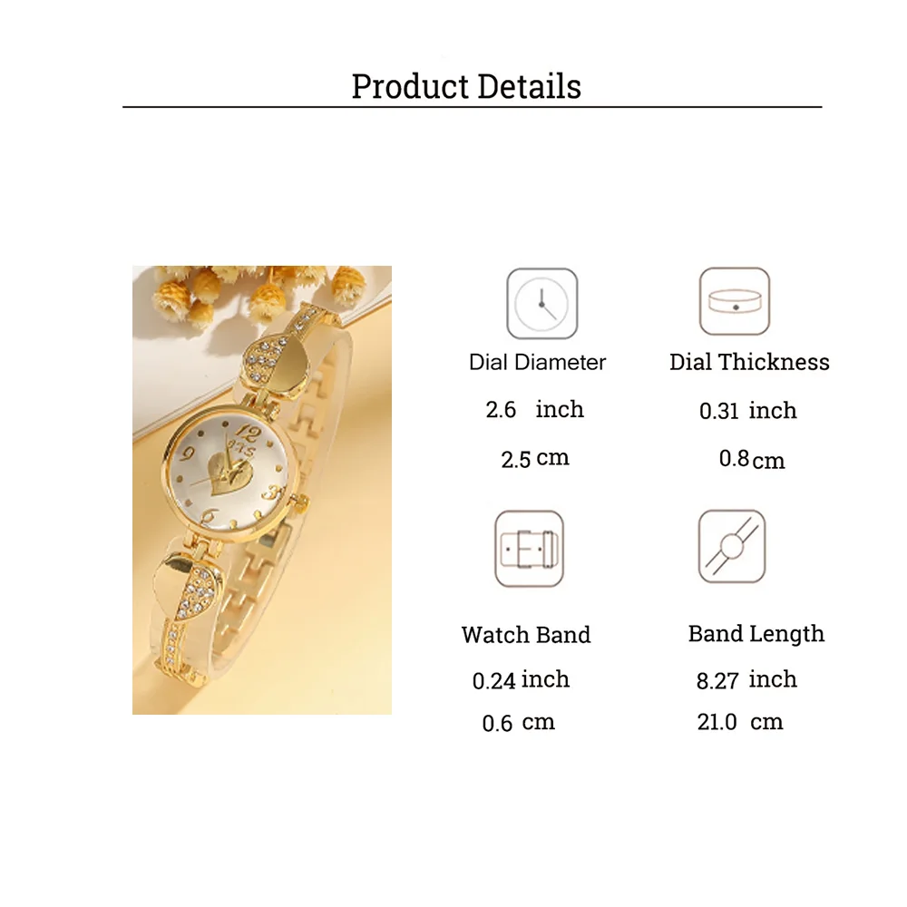 أزياء الماس المحبة القلب القرص الصلب الفرقة المرأة كوارتز ساعة مجوهرات مجموعة 12 قطعة مجموعة لعطلة هدية يوم #6