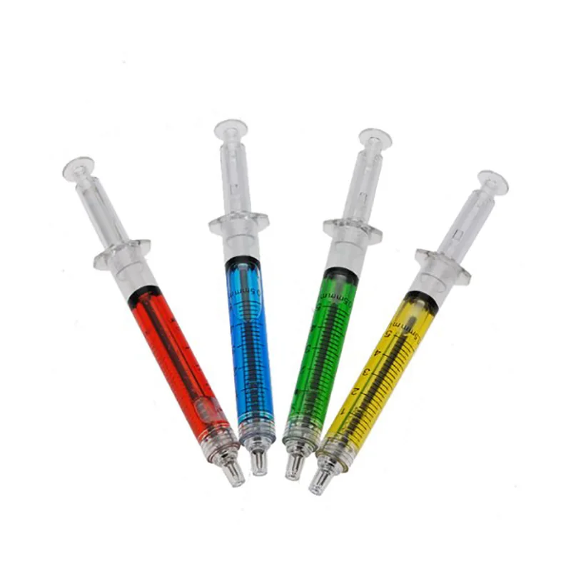 1pcs Injection Type Ball Point Pen Doctor Nurse Gift Liquid Pen Color Red Blue Transmission Syringe Pens