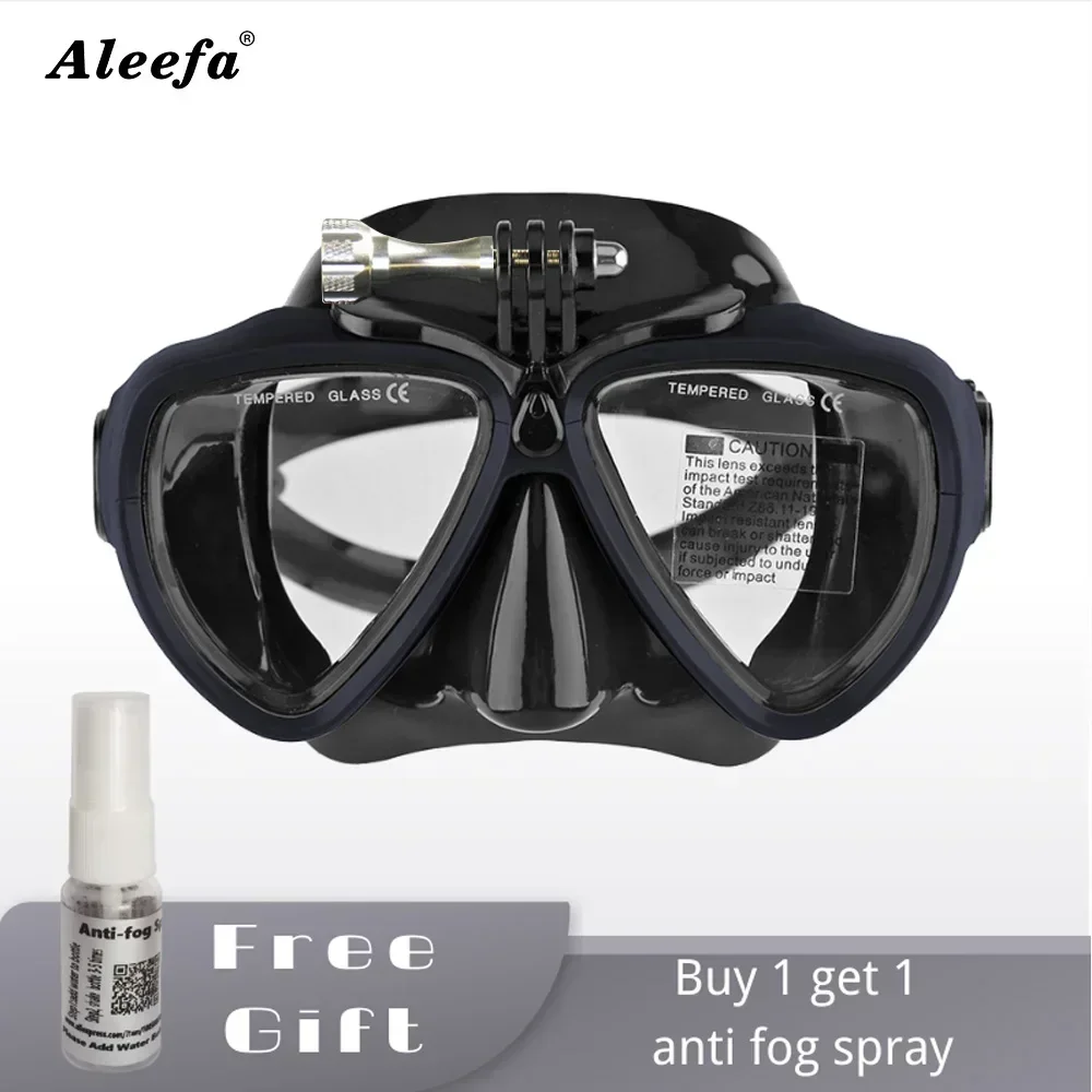 Adult  Premium Scuba Diving Mask with camera mount for free deep Dive , Anti-fog,tempered glass,Leakproof