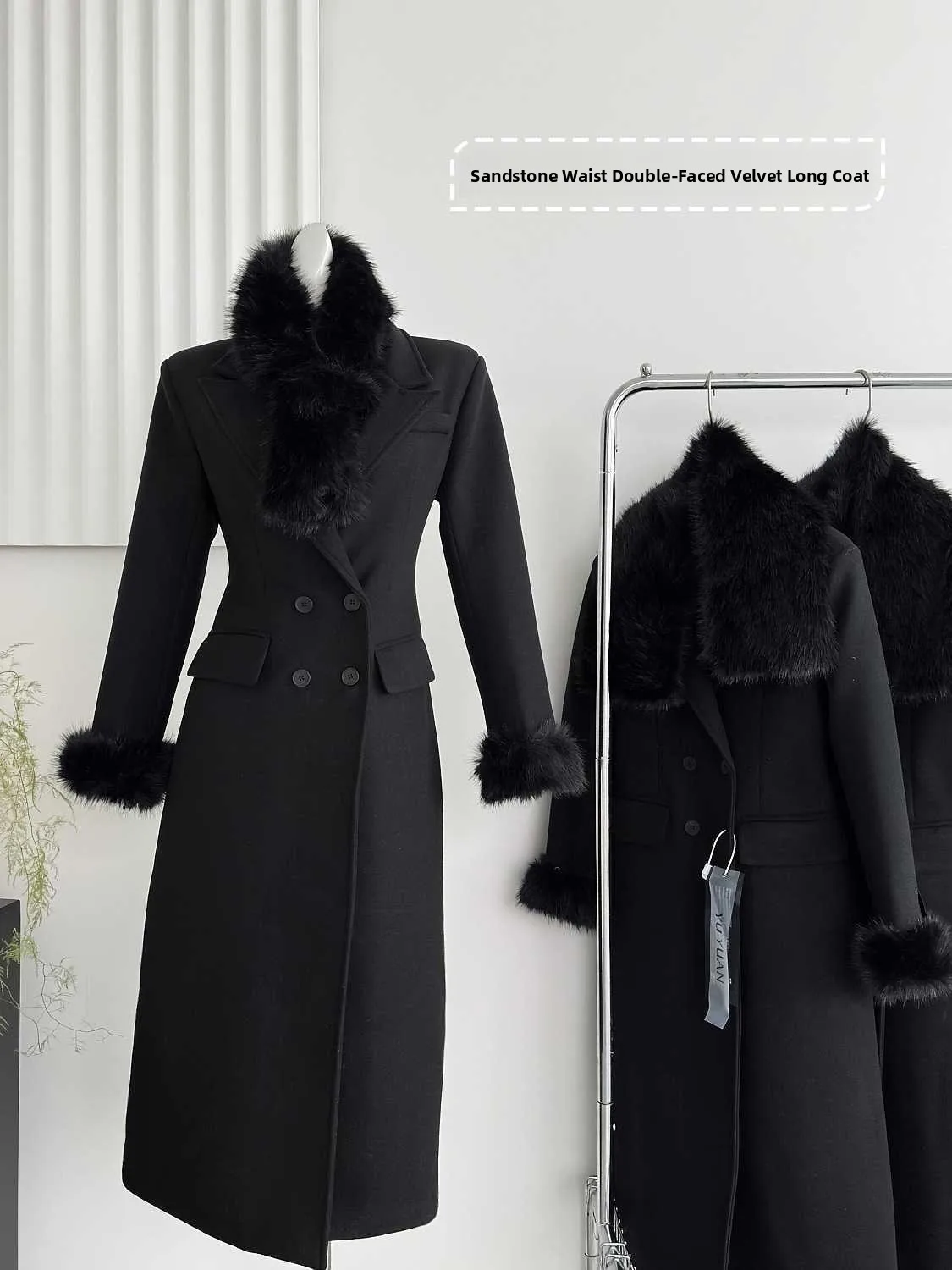 

plus Size Korean Sle Beautiful Woolen Coat Women's Spring Autumn New Waist-Cinching High-End Long Dring Gown