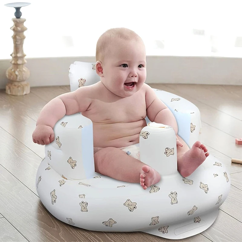 Dual-function Baby Inflatable Sofa: Portable Sitting Practice Stool and Bath Chair