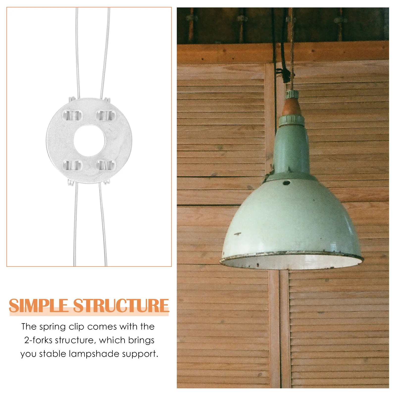 

20Pcs Lampshade Spring Clips 2-Fork Durable Iron Fixing Holder for Ceiling Light Chandelier Table Lamp Support Accessories