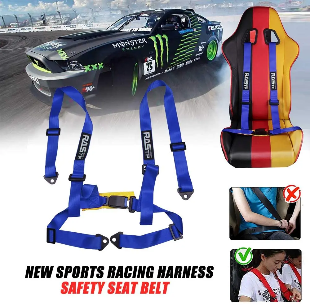 Car Modification 2 Inch 4-point Kart Racing Seat Belt Quick Release Seat Belt Safety Belt Acesssories