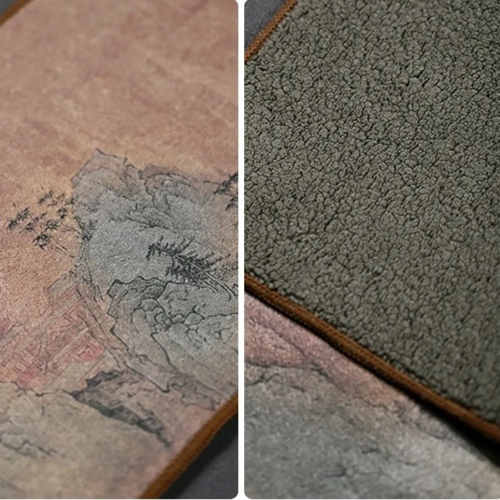 High-end Chinese Painted Suede Thick Tea Towel Super Absorbent Coaster Absorbent Towel Hand Towels Rag Tea Mat Tea Accessories