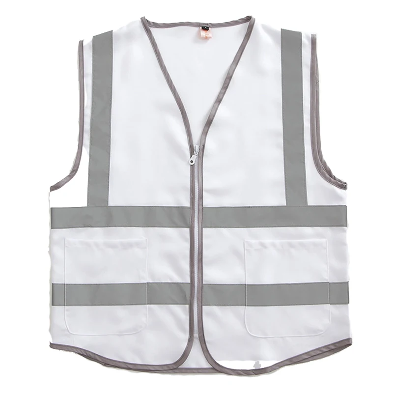 Size M-4XL Safety Vest Reflective with Pockets Hi Vis Vest Outdoor Construction Protective Workwear