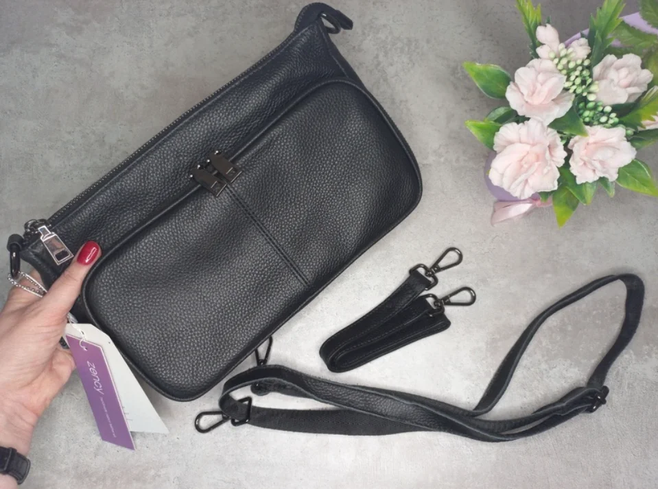 Zency Damen-Umhängetasche aus 100 % echtem Leder, hellviolett, Umhängetasche, Handtasche, modische Hobo-Tasche, Messenger-Taschen, Sac Bolsa – Detail 4