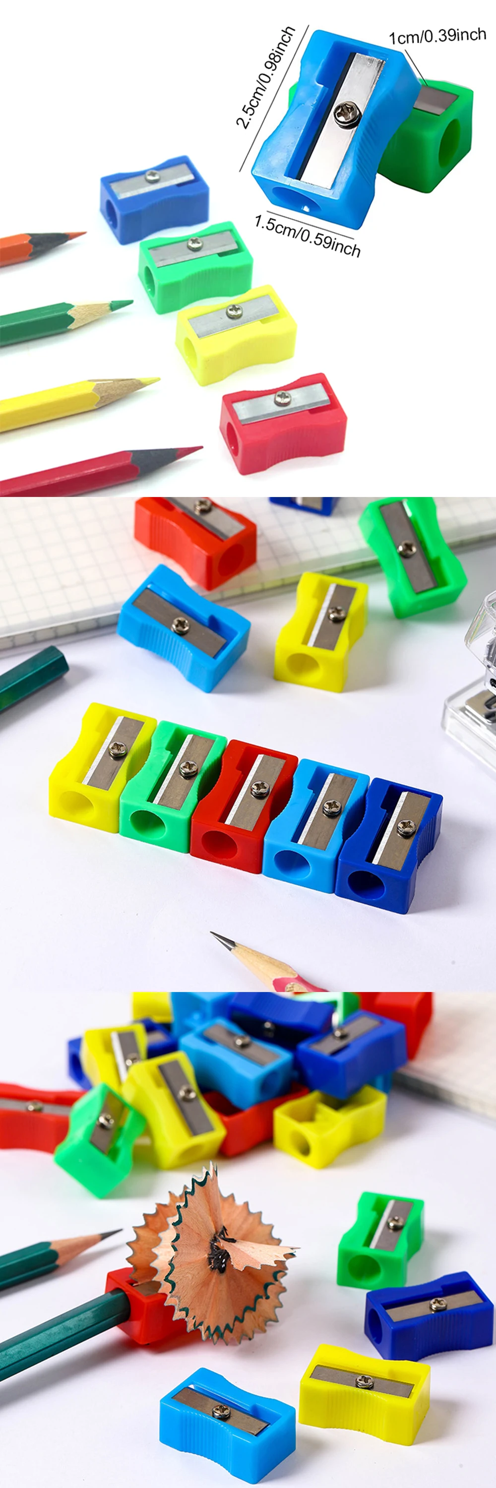 5/10/20PCS Bleistift Spitzer Zufällig Gemischte Farbe Kunststoff Einzigen Loch Manuelle Bleistift Spitzer Nützliche Schreibwaren Student Gefälligkeiten ZYF – Detail 1