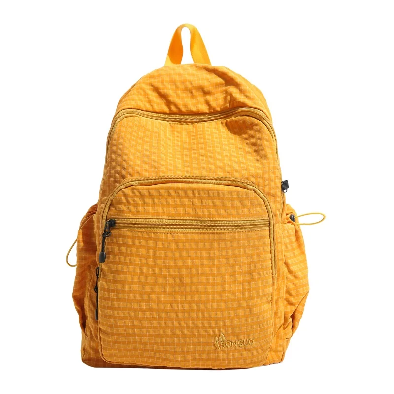 Women Stylish Plaid Backpack Large Capacity Multi Pockets Daypack with Compartments Soft Trendy Rucksack Travel Carrying Package