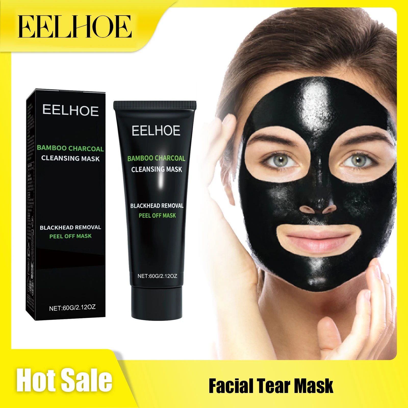 

EELHOE Bamboo Charcoal Face Clean Facial Mask Remove Blackhead Shrink Pore Exfoliate Brighten Reduce Fine Lines Facial Firm Mask