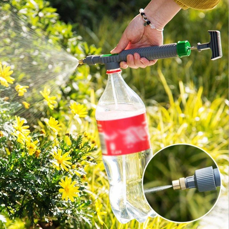 

High Pressure Air Pump Manual Sprayer Adjustable Drink Bottle Spray Head Nozzle Garden Watering Tool Sprayer Agriculture Tools