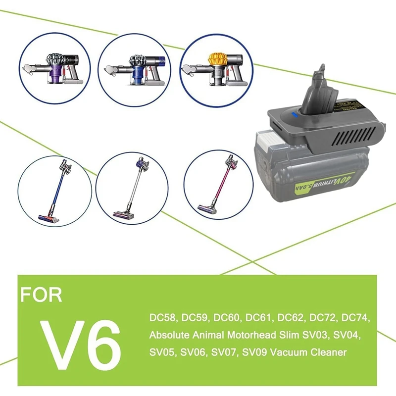 リチウムイオンバッテリー用アダプター,40V,dysonシリーズに変換,コードレススティック,掃除機,アダプターのみ