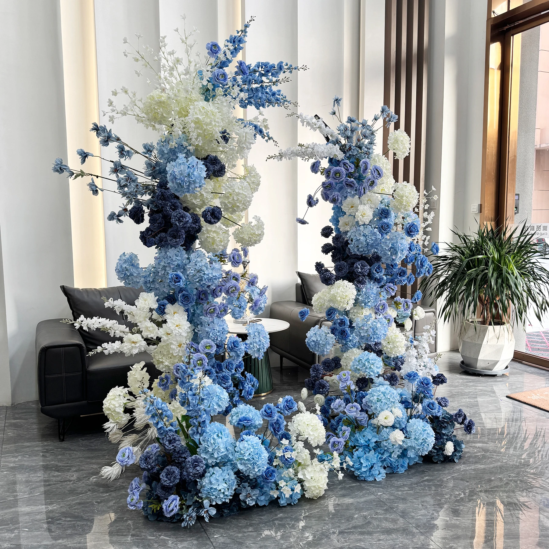 Birthday Supplies Marriage Proposal Artificial Flowers Decor Wedding Horn Arch Colorful Flowers Events Backdrop Party Arch