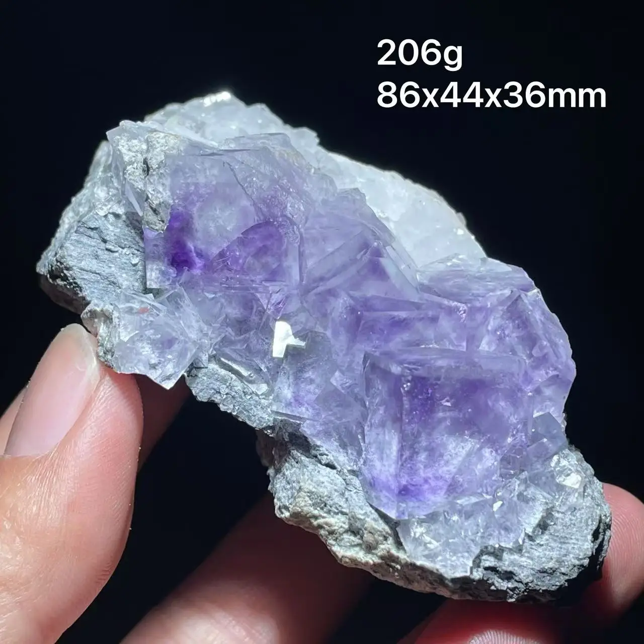 

100% natural fluorite Zhejiang clean purple cubic phantom fluorite quartz mineral specimen