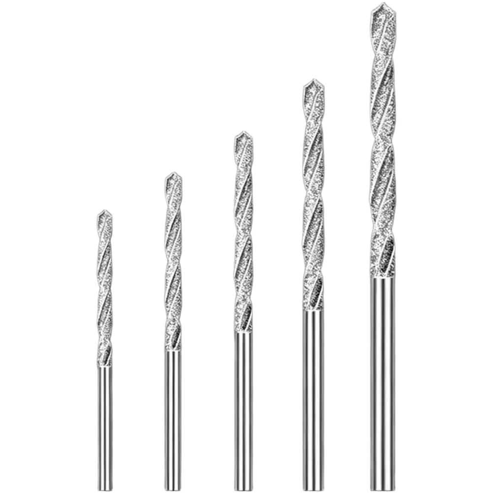 5 10PCS Diamond Coated Drill Bits 0.8-4mm Round Shank For Drilling Holes In Jade Stone Agate Pearl Jewelry Making Tools