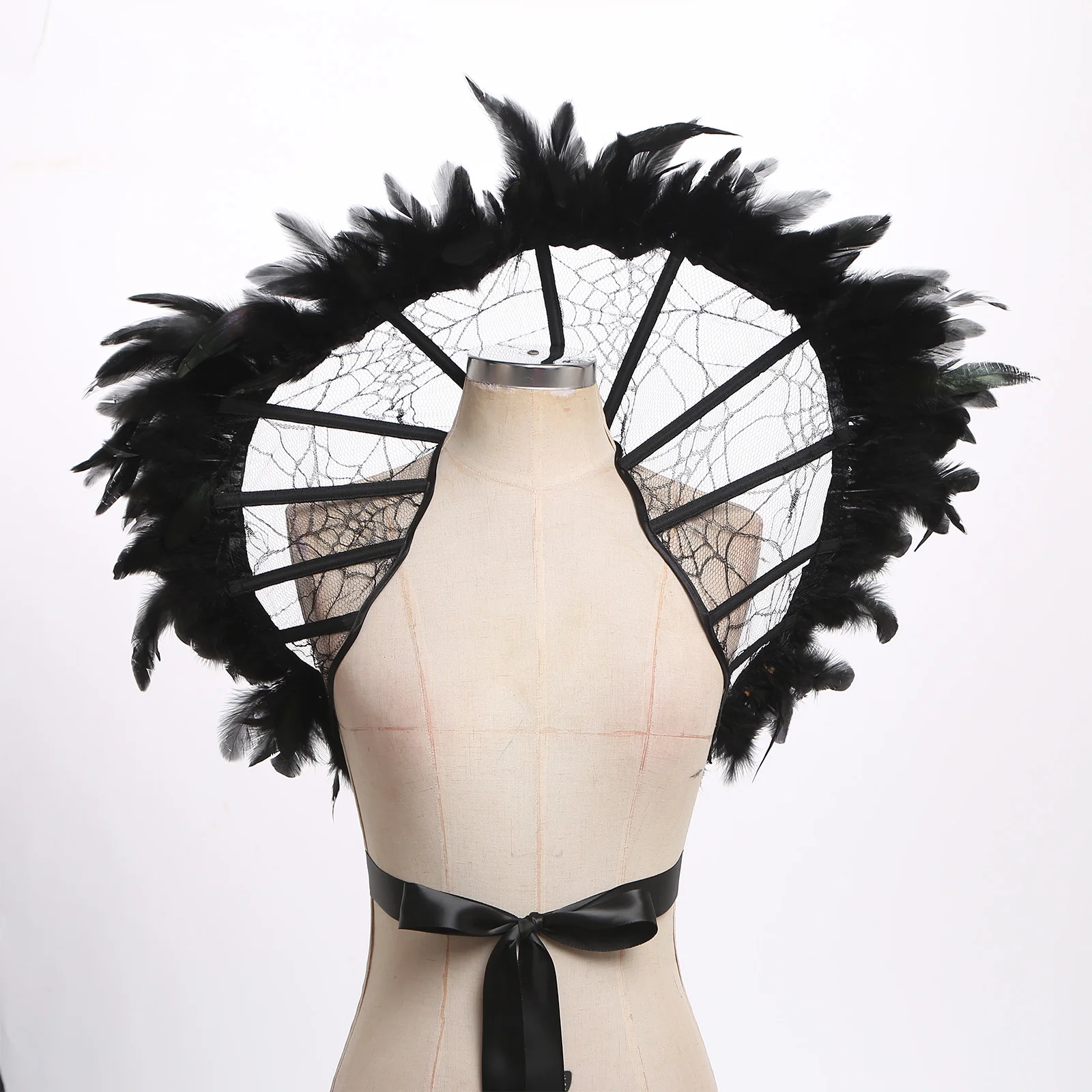 Accessorio per costume da collare da vampiro con colletto da vampiro, colletto rialzato disossato, unisex adulto, donna, uomo, Halloween