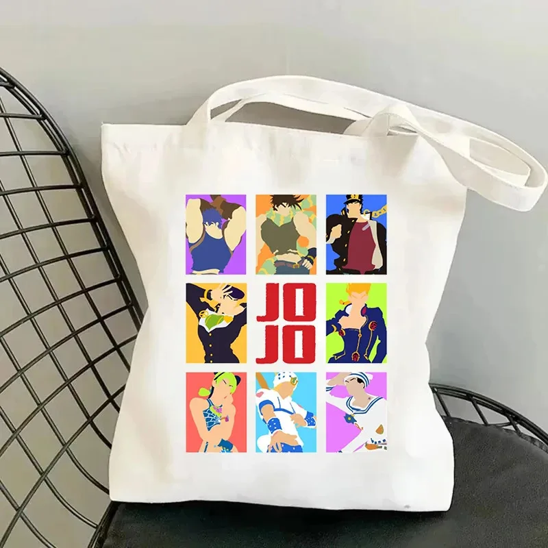 

Jojo-Bizarre Shoulder Bag Japanese Anime Streetwear Harajuku Canvas Bag Lightweight Foldable Commuter Handbag for Daily Use