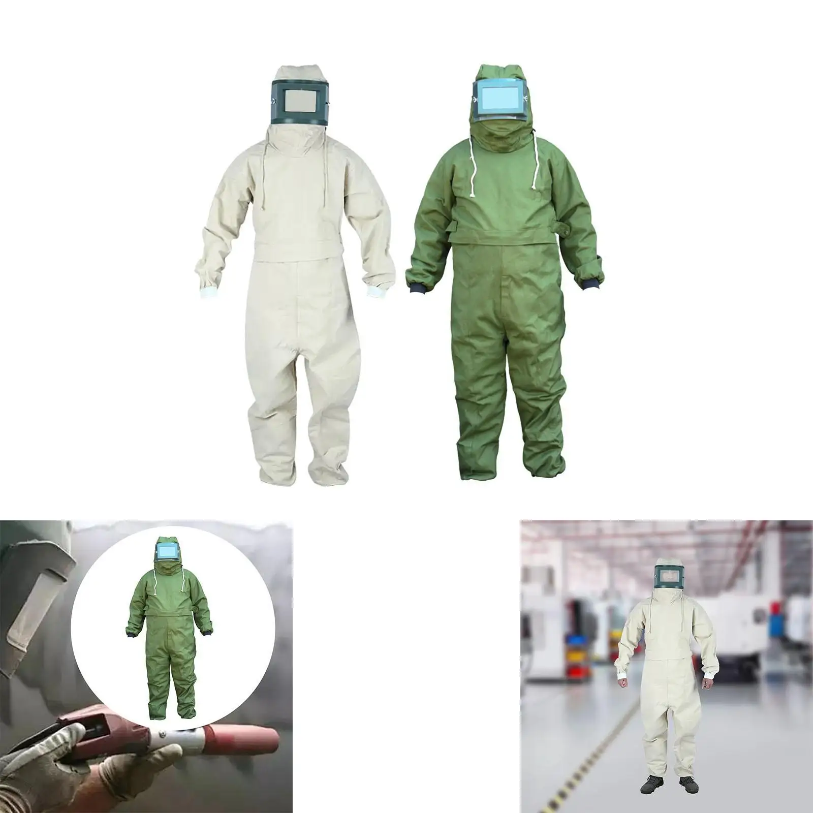 Sand Blasting Suit Work Overalls Elastic Cuff Sandblasting Clothes Protective Clothes for Shipbuilding Sandblasting Painting