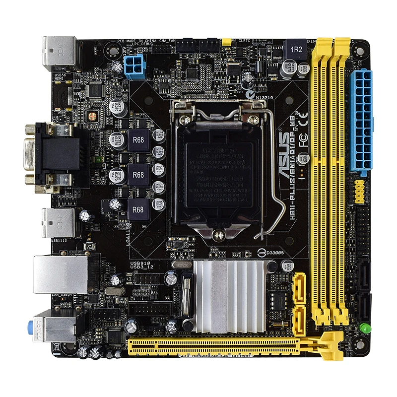 Imagem -03 - Asus-placa-mãe Usada H81i-plus Bm1ad1 Dp_mb i3 4130 Intel H81 Ddr3 Mini-itx Lga 1150 para 4160 4170 4330 4340 4370 4370t