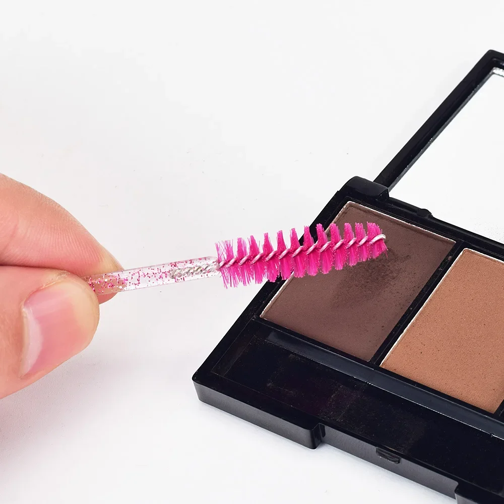 新しい 50 個卸売クリスタルまつげブラシアプリケーターまつげブラシプラスチックマスカラワンドまつげエクステンションメイクアップ美容