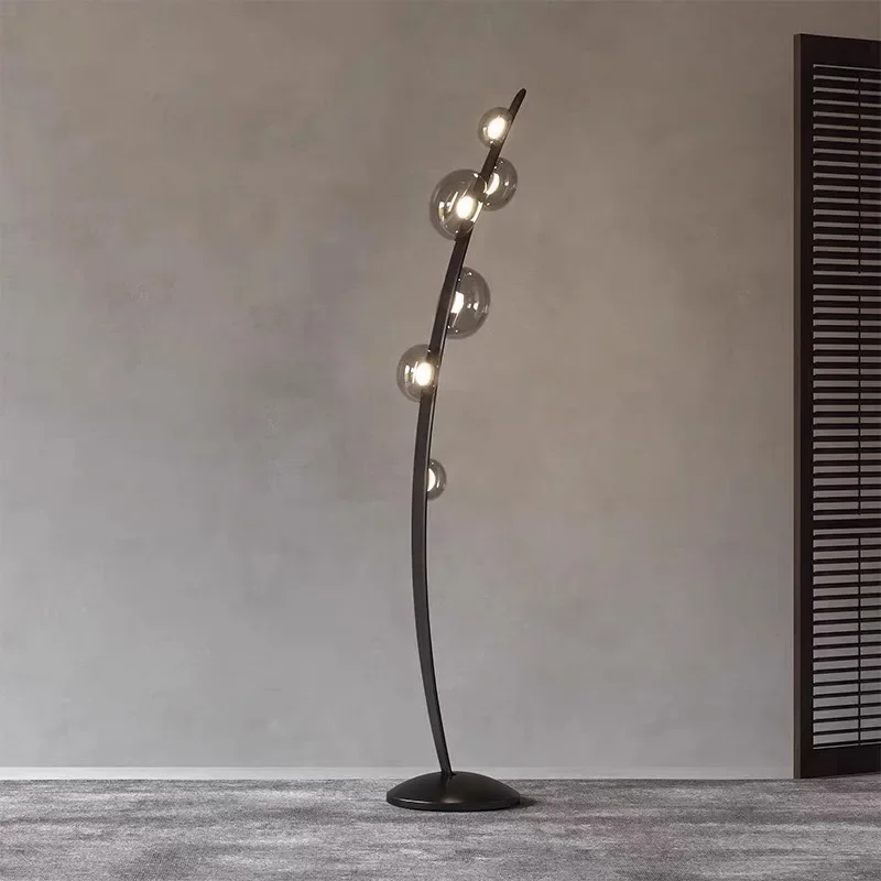 Nordic bedroom bedside vertical table lamp, beauty salon hotel sofa glass floor lamp