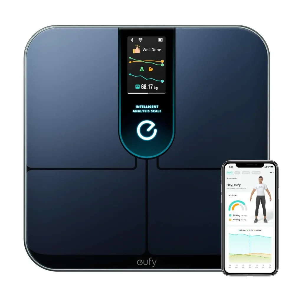 

Fitness Tracking Smart Scale P3, Intelligent Analysis, 3D Virtual Body Mode with Emojis, 16-Measurement Digital Bluetooth