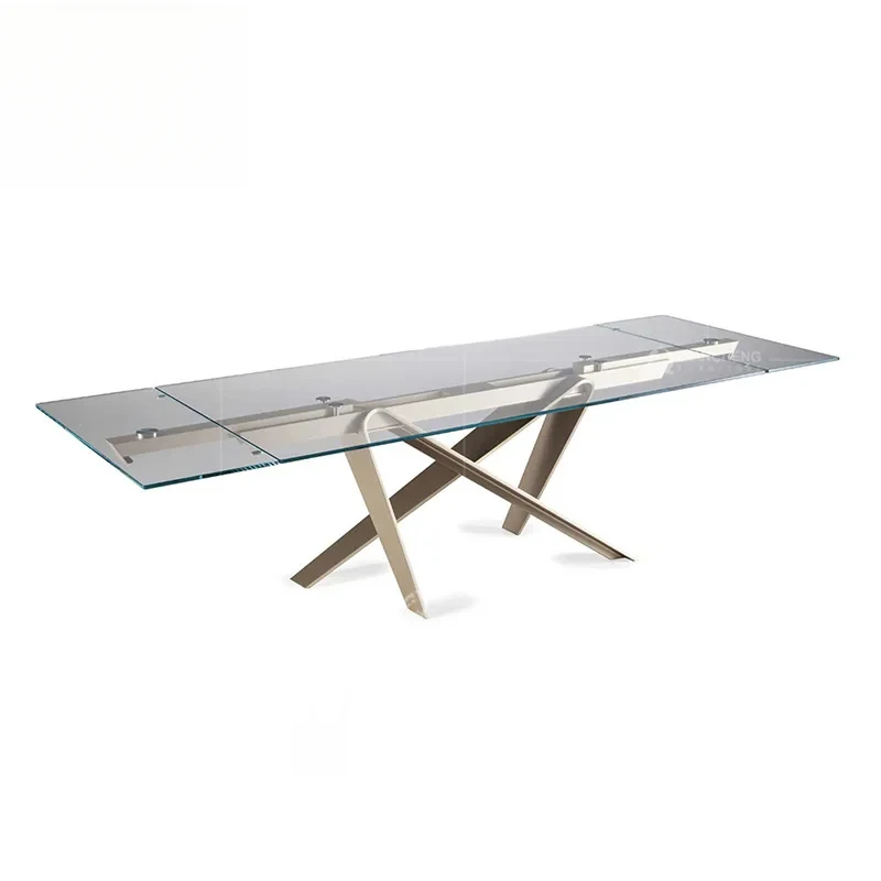 

high quality Glass home retractle modern light small apartment functional dining tle and chair