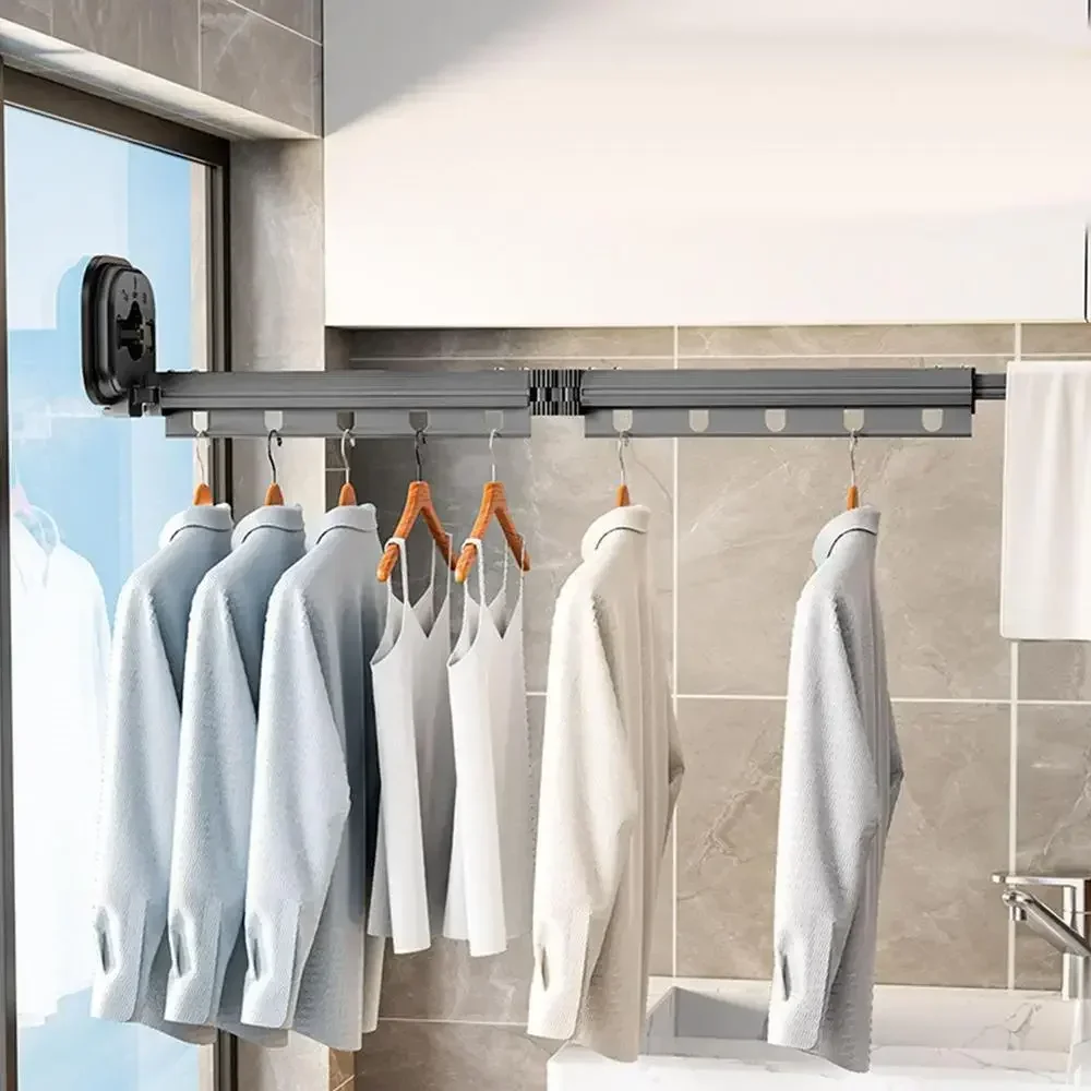 Wall-Mounted Clothes Hanger Folding Clothes Hanger Wall-Mounted Indoor Power Amplifier Outdoor Space Saving Household Laundry An