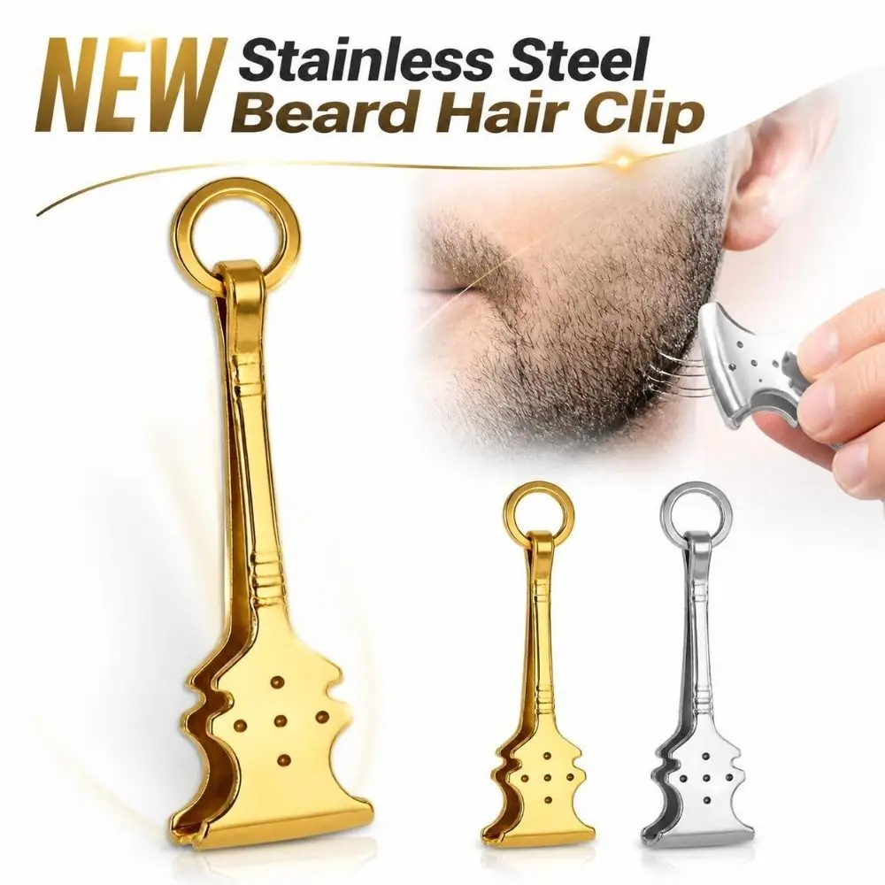 Stainless Steel Beard Hair Clip Anti-Slip Portable Facial Hair Tweezers Compact Lightweight Mustache Grooming Tool Grooming