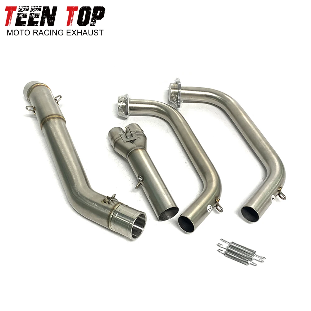 Motorcycle 51mm Connect Tube For YAMAHA R3 MT03 R25 Front Link Pipe High Performance Stainless Steel/Blue Exhaust Elbow MT-03
