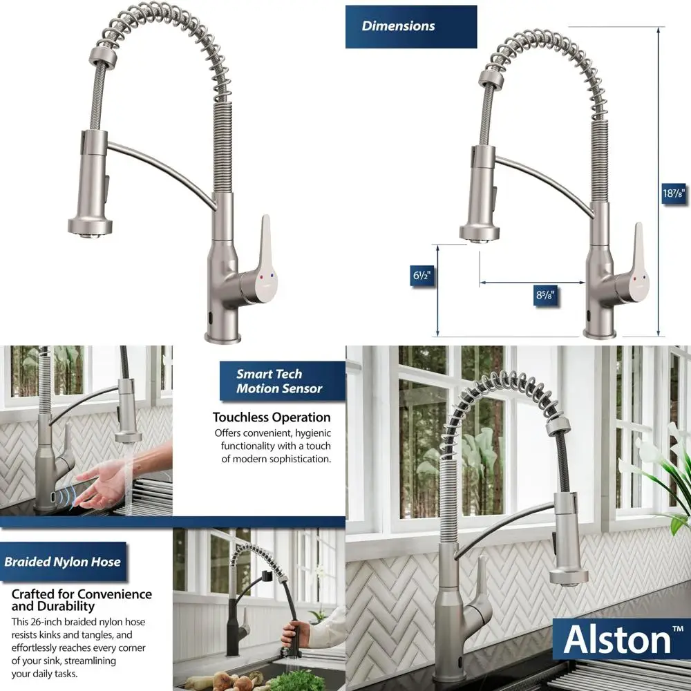 

Stainless Steel Touchless Pull-Down Spray Kitchen Faucet with Single Handle by Karran Scottsdale