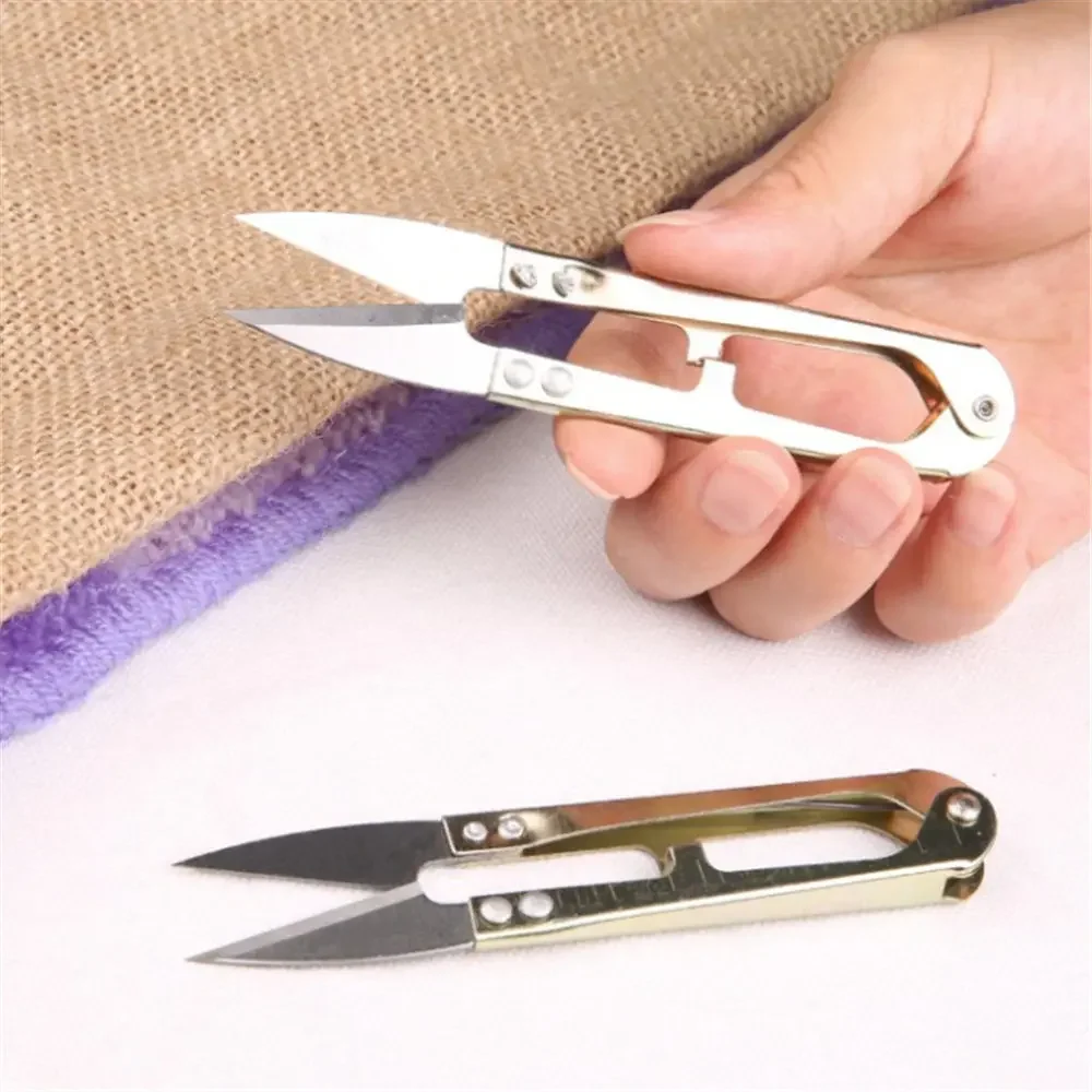 1pcs High Carbon Steel Shear Fish Line Scissors 15g/10.5cm U-shaped Fishing Line Scissors Outdoor Sports Wholesale Random Color