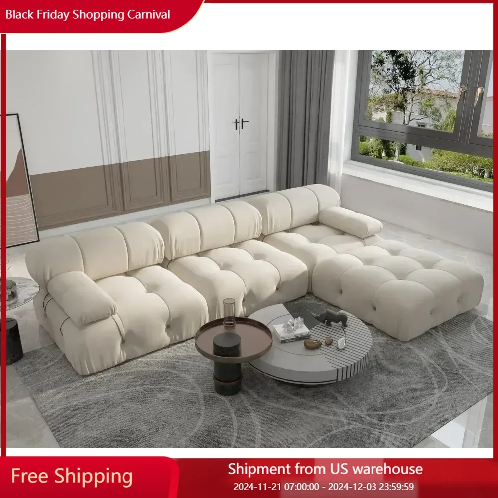 Sectional Sofa, Modular Sectional Couch with Ottomans-  Couch for Living Room Comfortable & Durable sofas