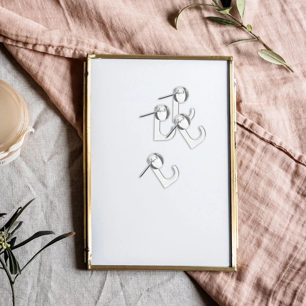 100 Pcs Hook Hanger Daily Use Thumbtacks Decorative H-nail Push Pin Steel Portable