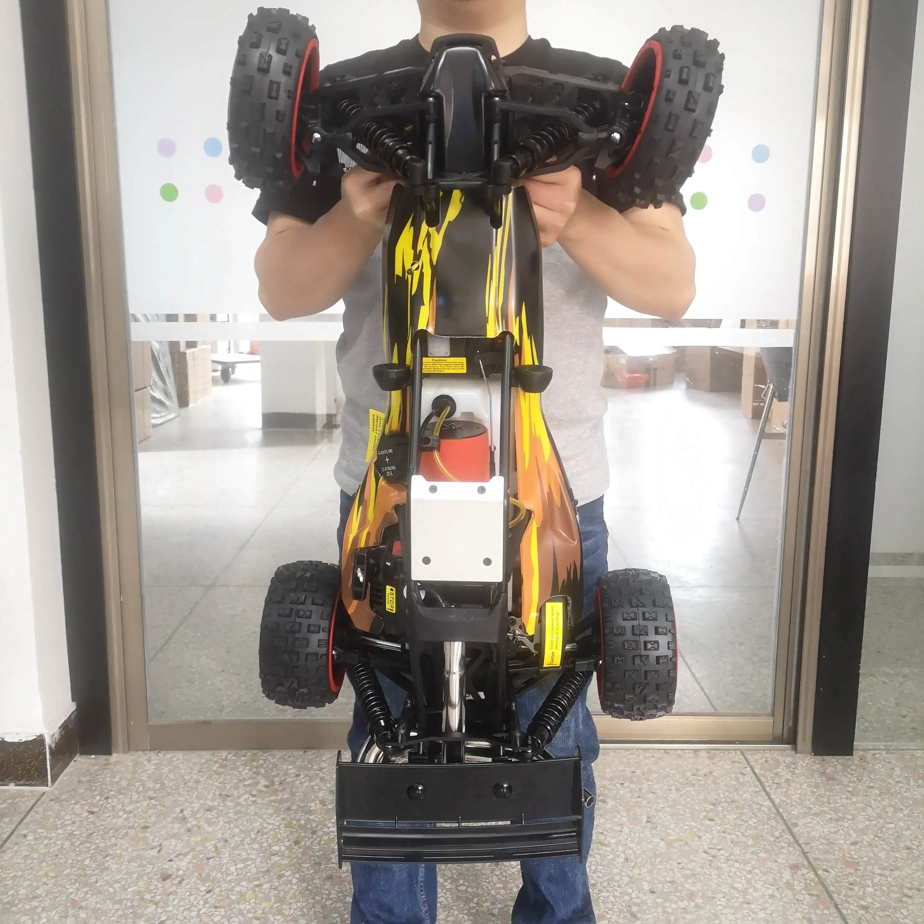 Mobil Balap RC 2.4G 80Km/Jam Rovan Baja 1/5 5B G Sebagai Mesin 2 Tak Truk Off Road Bensin 29cc