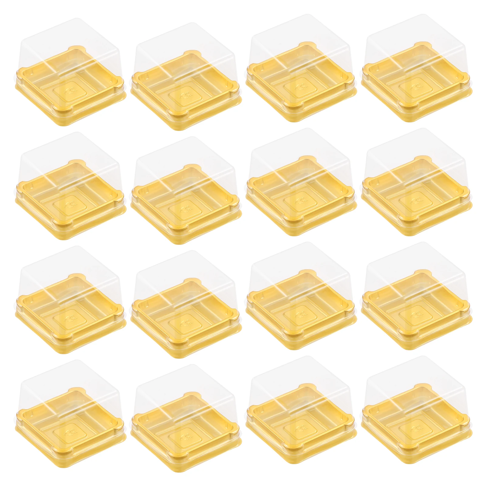 

50pcs Moon Cake Boxes for Packaging Small Dessert Eco Friendly Food Grade Plastic Cake Tray Tight Sealing Easy Storage