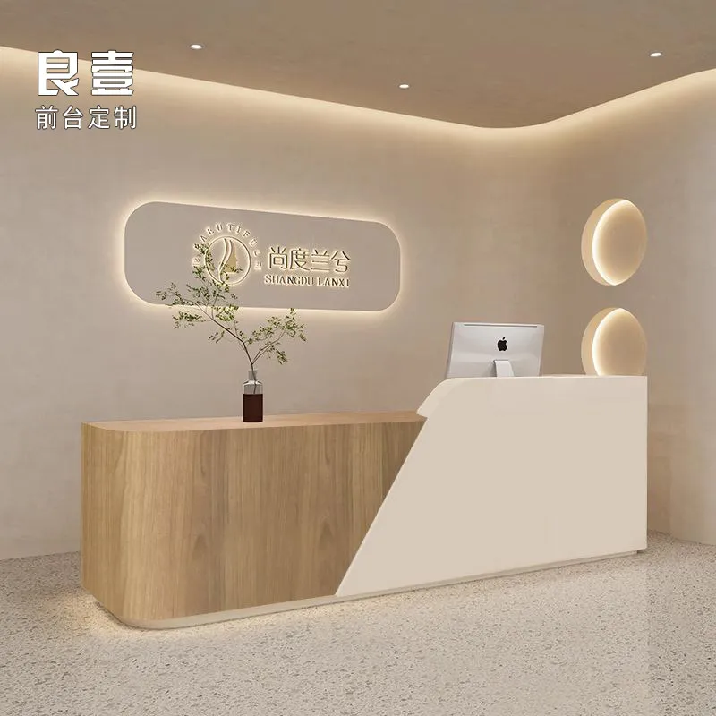 Welcome Display Reception Desks Modern Shelves Beauty Company Reception Desks Executive Industrial Mostrador Trendy Furniture
