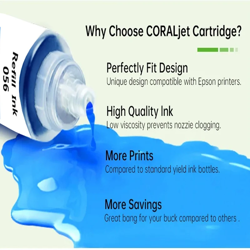 Dye Ink 003 Refill Ink Kit for Epson L1110 L1210 L1216 L1250 L1256 L3100 L3101 L3106 L3110 L3210 L3150 L3250 L5190 Printer