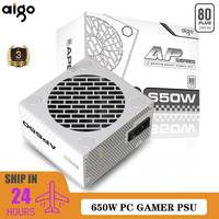 Aigo AP White Power Supply PC 550W 650W 750W Diy Gaming 80PLUS 230V EU 120MM FAN ATX Desktop Computer Gamer Fonte PSU For rx 580