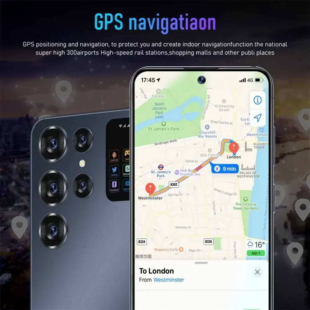 Teléfono Inteligente S24 Ultra, Original, 5G, 7 pulgadas, HD, 16 GB + 1TB, SIM Dual, 2024 mAh, Android, desbloqueado, 7000