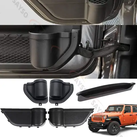 전면 후면 도어 보관함 트레이/JL GrabTray Jeep Wrangler JL JLU 4XE Rubicon Sports Gladiator JT 2018-2023 용 승객 보관함