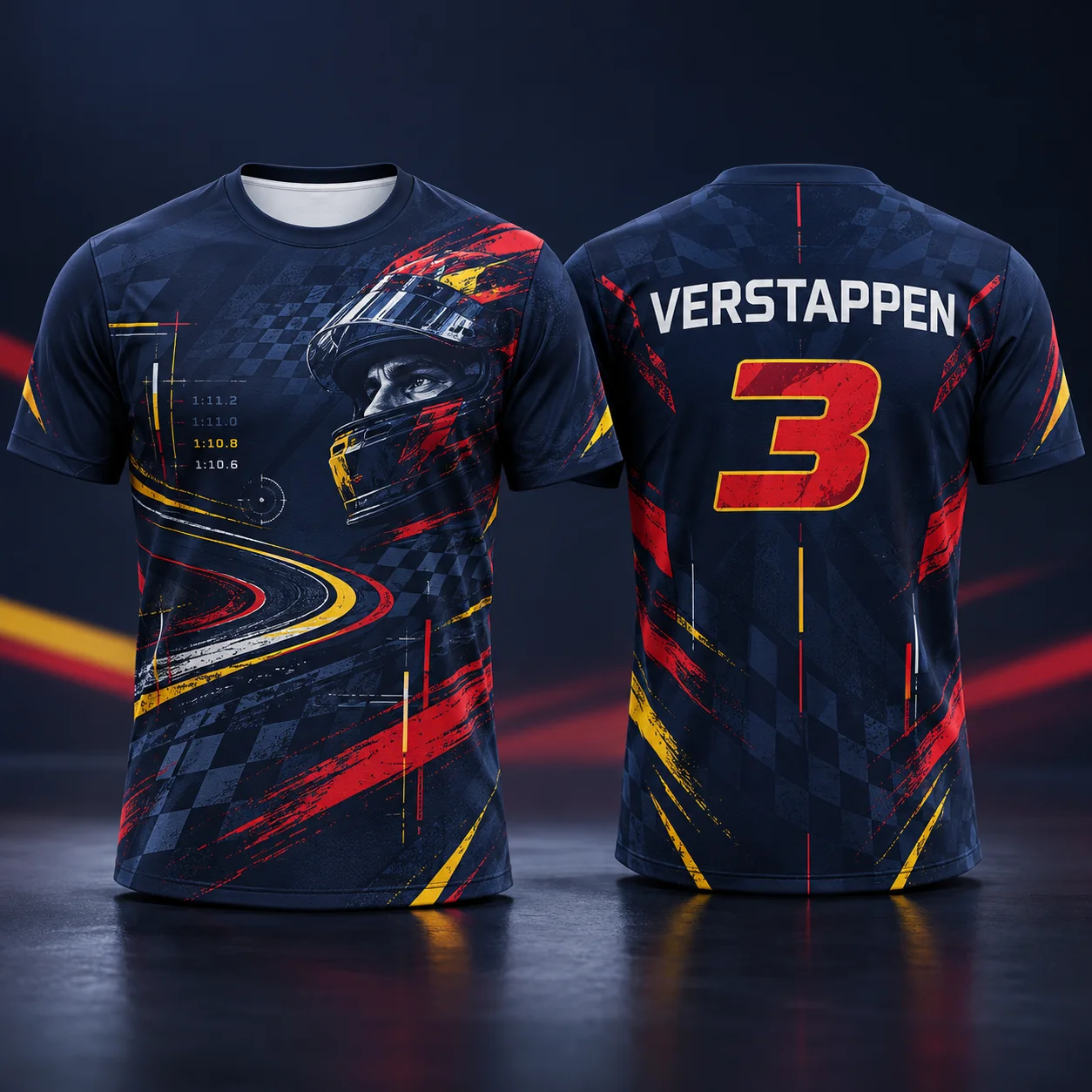 Max VER 3 Mens Racing Helmet Graphic T Shirt Short Sleeve Motorsport Fan Apparel Fall Winter Casual Streetwear Unisex Gift Idea